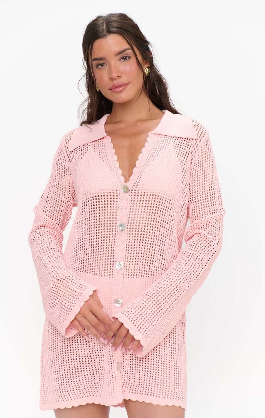 Show Me Your Mumu Button Up Coverup Size S Peachy Pink